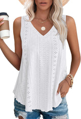 Womens Tank Tops V Neck Sleeveless Flowy Loose Fit Basic Casual Summer Tops