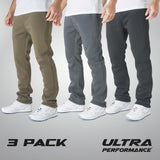 3 Pack Mens Fleece Wide Leg Sweatpants with Pockets, Open Bottom Workout Sweatpants for Men