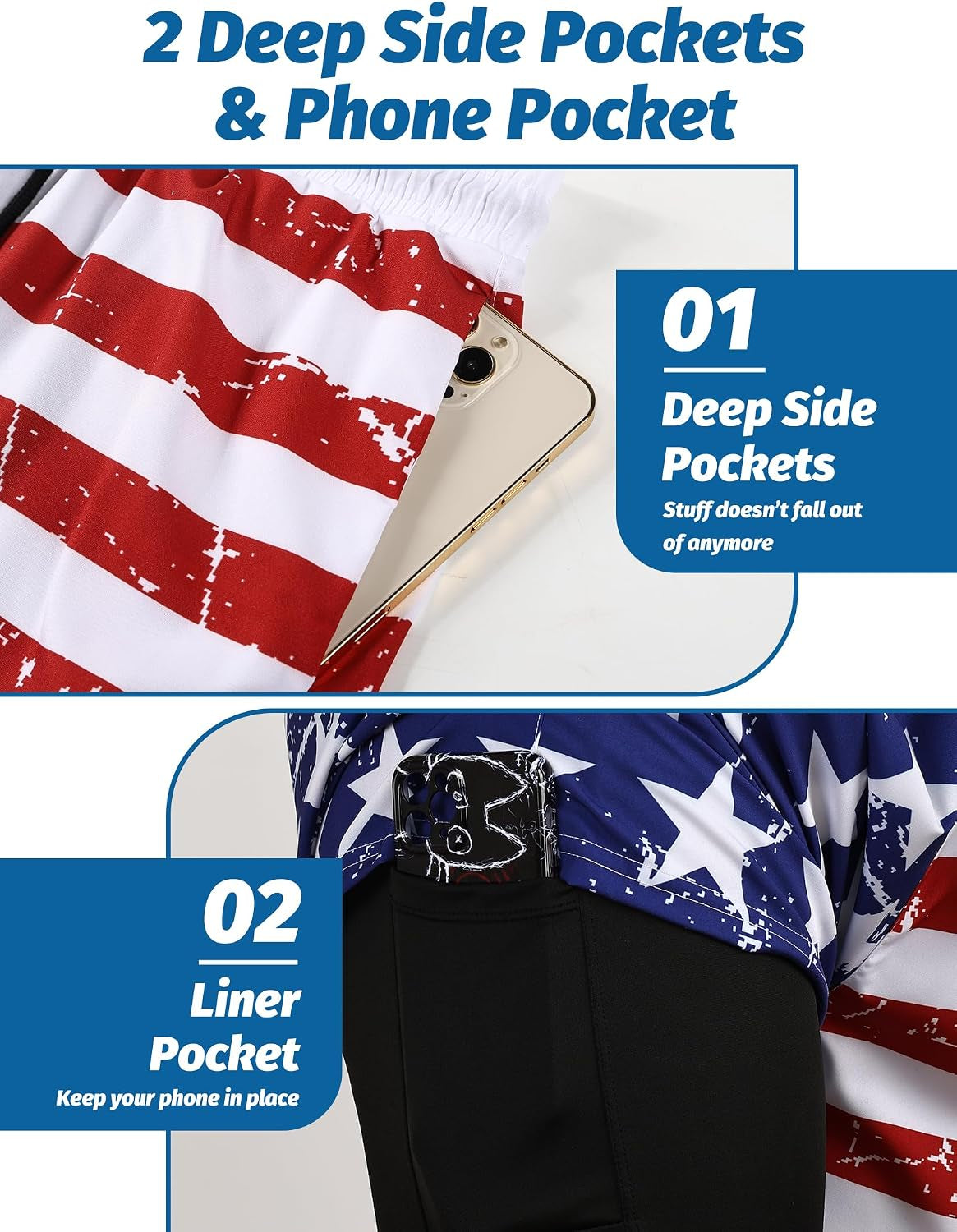 2 in 1 Mens Swim Trunks with Compression Liner 5" Quick Dry Board Shorts Anti-Chafe Bathing Suit with Zipper Pockets