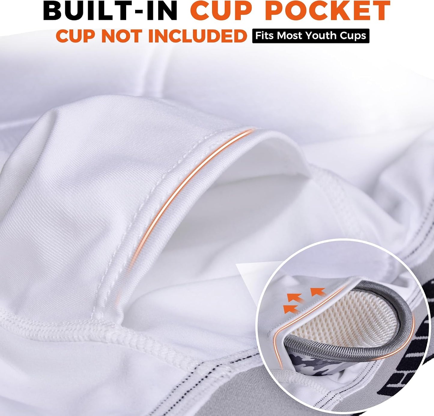 Adult Men Baseball Sliding Shorts with Cup Pocket Protective Padded Sliders Compression Cup Underwear for Football Lacrosse