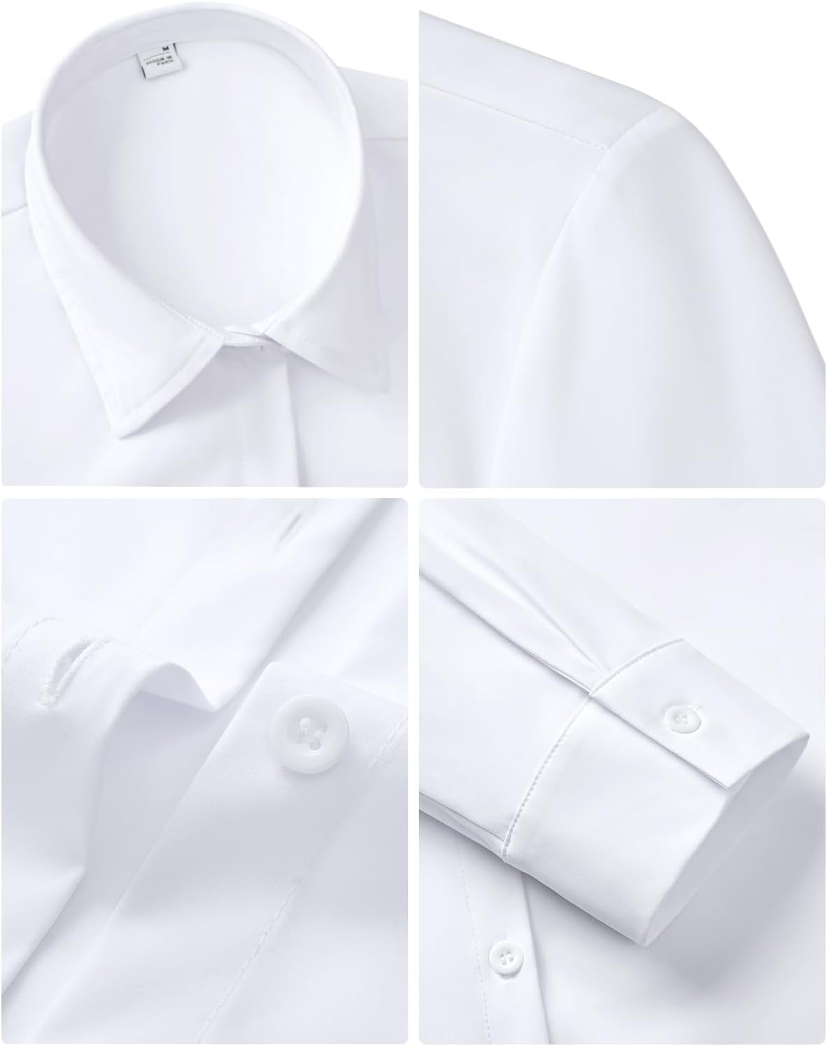 Women'S Stain Shield Dress Shirts Wrinkle Free Long Sleeve Shirts Solid Work Business Button down Shirts
