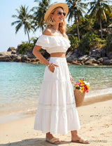 Womens Maxi Skirt Boho Summer Long Skirts with Pockets 2026