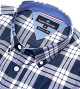 Mens Plaid Short Sleeve Button down Shirts Cotton Regular Fit Casual Gingham Shirts
