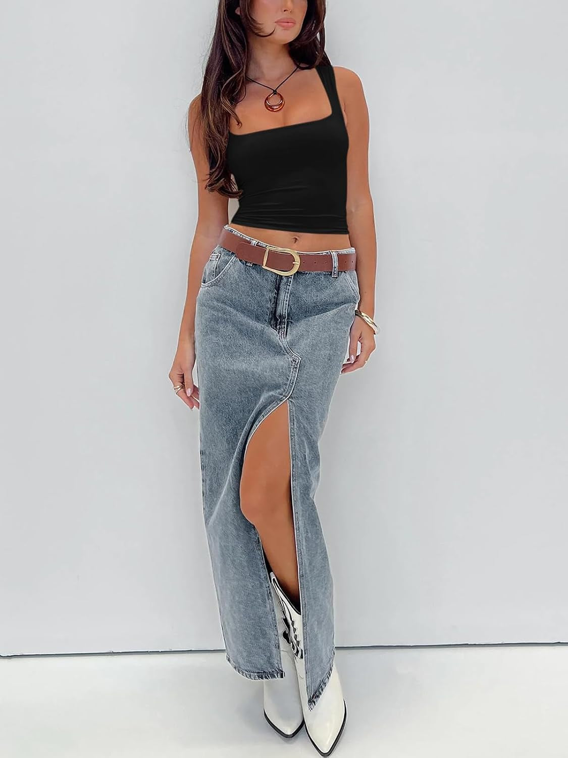 Butsmooth® Women'S Square Neck Going Out Crop Tops Double Lined Cute Basic Tank Tops 2026 Clothes
