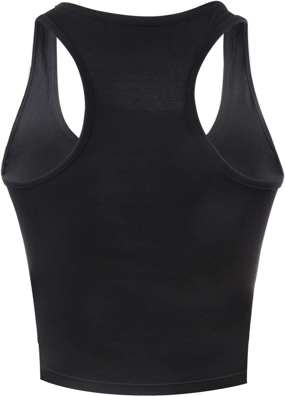 4 Pieces Women'S Crop Tops Cotton Basic Tank Tops Racerback Sleeveless Sports Workout Crop Tank Tops