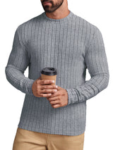 Long Sleeve Mens Shirts Casual Pullover Shirts for Men Lightweight Invisible Stripes Men Tshirts