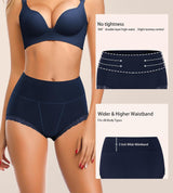 Women'S Cotton Underwear,Ladies Soft Stretch Tummy Control Comfy No Muffin Panties Boyshorts