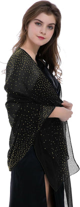 Starry Night Shawls and Wraps for Evening Dresses, Shiny Scarf for Women’S Formal Wear
