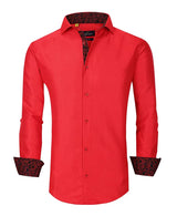 Men'S Slim Fit Business Nautical Button down Dress Shirt