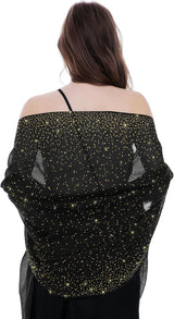 Starry Night Shawls and Wraps for Evening Dresses, Shiny Scarf for Women’S Formal Wear