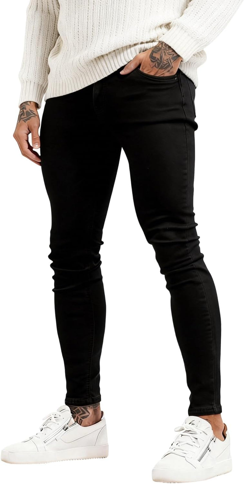 Men'S Ripped Jeans Slim Fit Skinny Stretch Jeans Pants