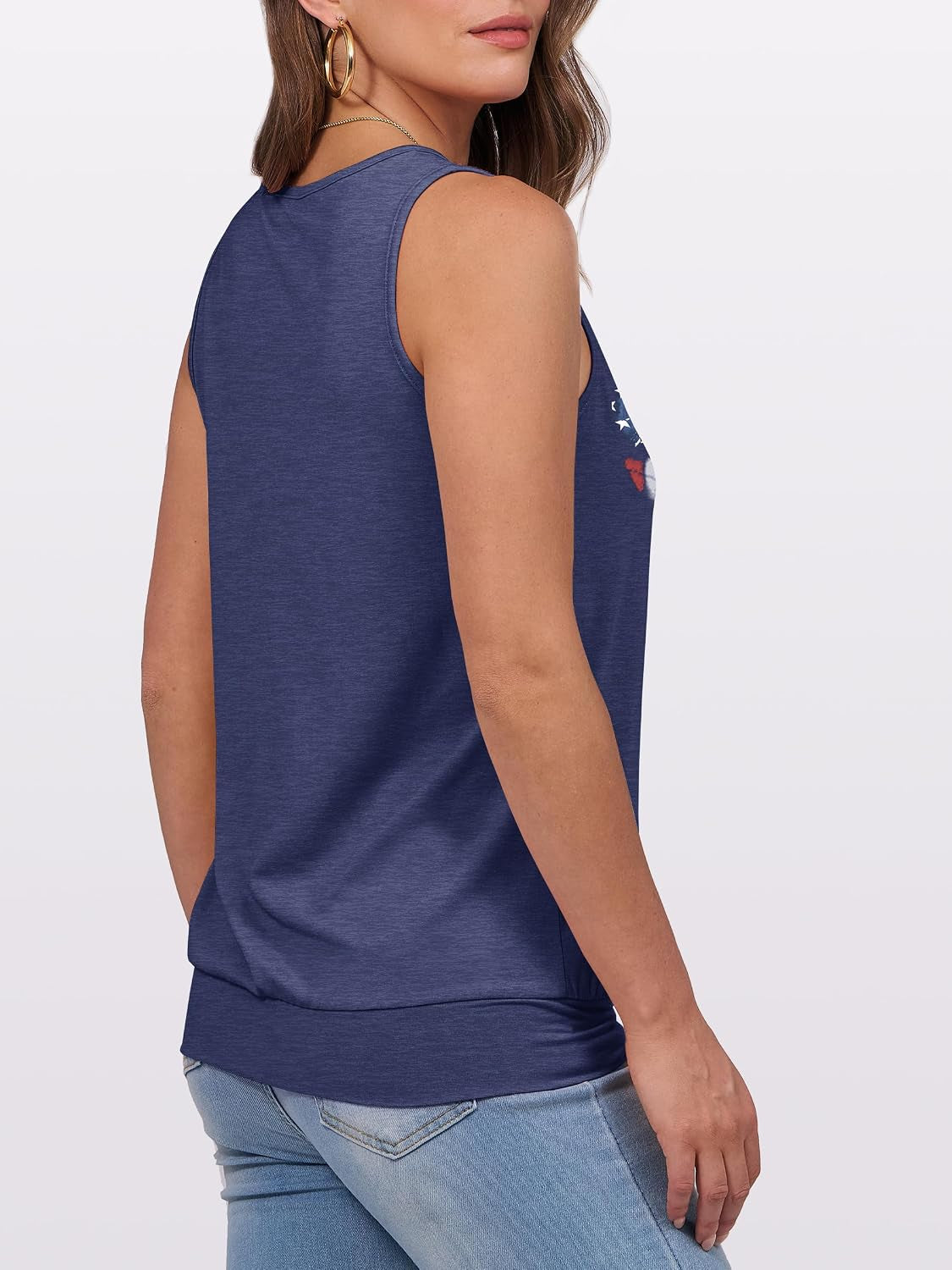 American Flag Tank Tops for Women 4Th of July Independence Day Summer Sleeveless V Neck Patriotic Basic Shirts Tees