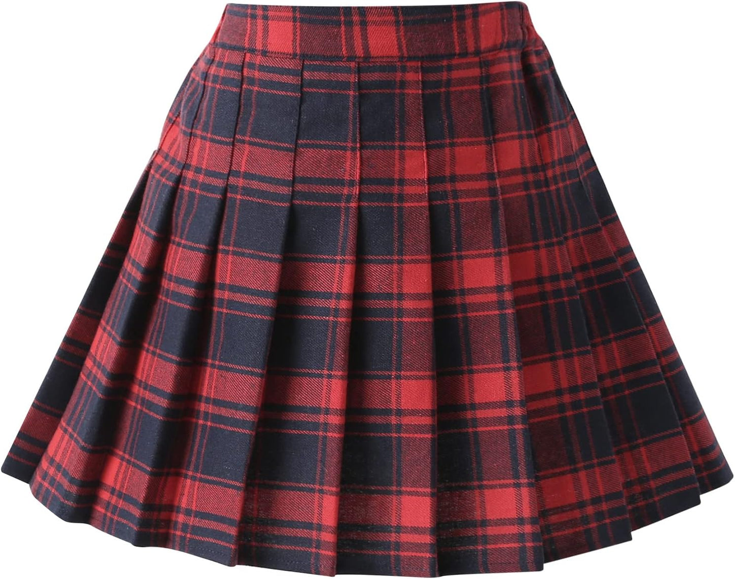 Girls Pleated Skirt with Shorts – Plaid Tennis Skorts & Solid School Uniform Skirts for Toddler/Big Kids (2T-14Y)