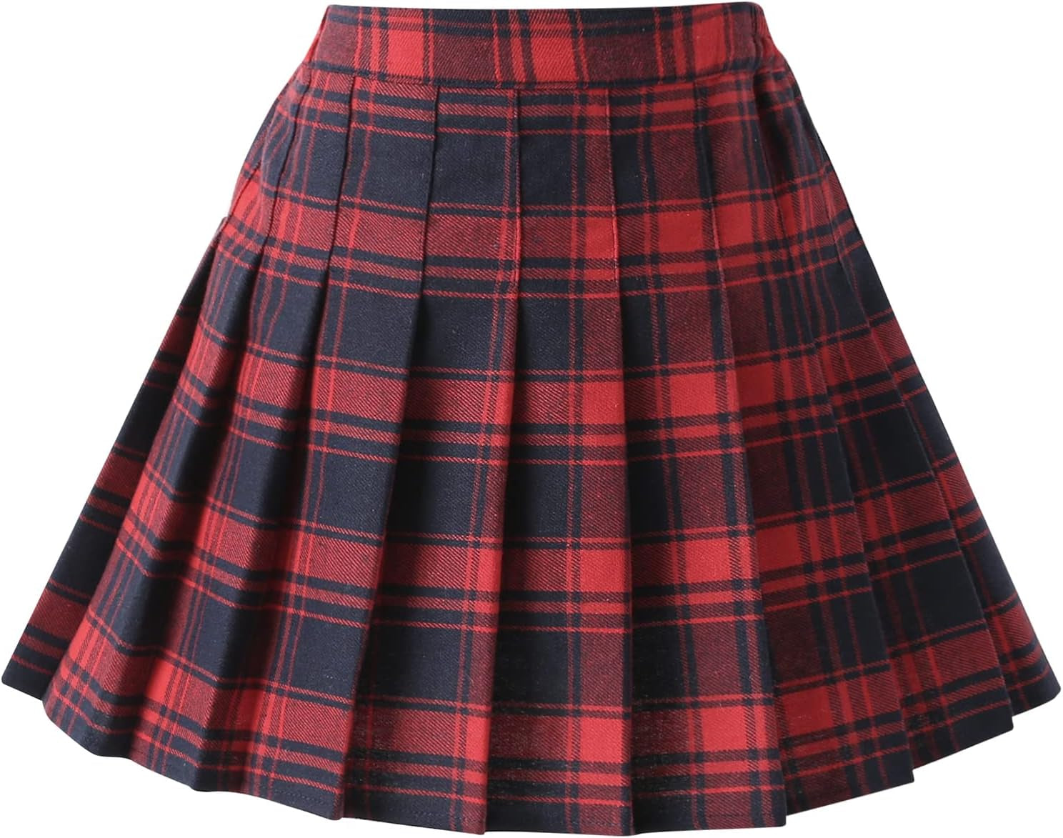 Girls Pleated Skirt with Shorts – Plaid Tennis Skorts & Solid School Uniform Skirts for Toddler/Big Kids (2T-14Y)