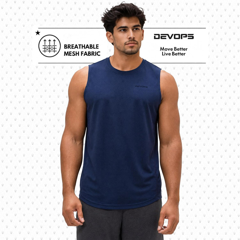 3 Pack Sleeveless Men'S Muscle Shirts Dry Fit Mesh Tank Top Gym | Athletic Sleeveless Top, Dri-Fit Moisture Wicking, Mesh Tank Top, Quick Dry Activewear