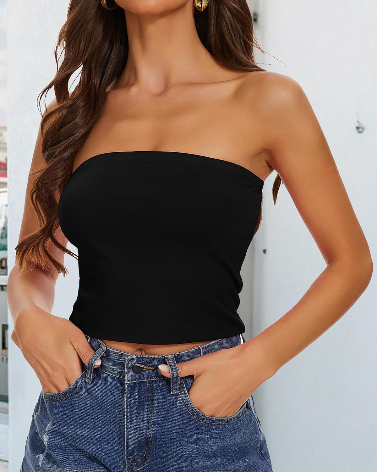 Summer Tube Tops Basic Crop Tops for Women Strapless Tank Casual Tunics Sexy Short Shirts 2026