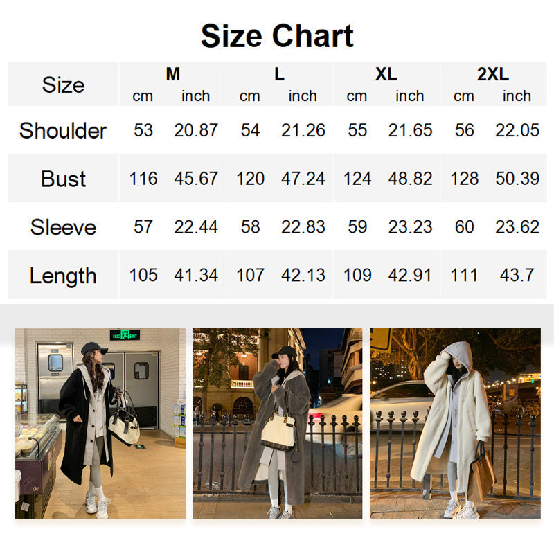 🎅🎄Christmas Sale🥳 2-Layered Faux Lambswool Hooded Coat Jacket(Great Sale⛄BUY 2 Get 5% OFF)
