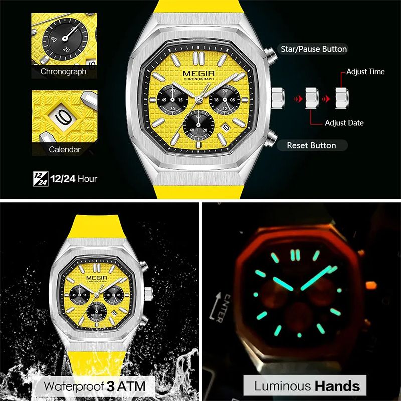 Multi-functional Luminous Octagon Dial Quartz Sport Watch（Great Sale⛄BUY 2 Get 10% OFF）